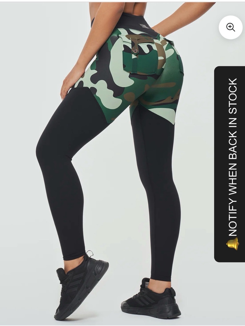 Firm Abs V-waist Gym Leggings - Green Camo XS